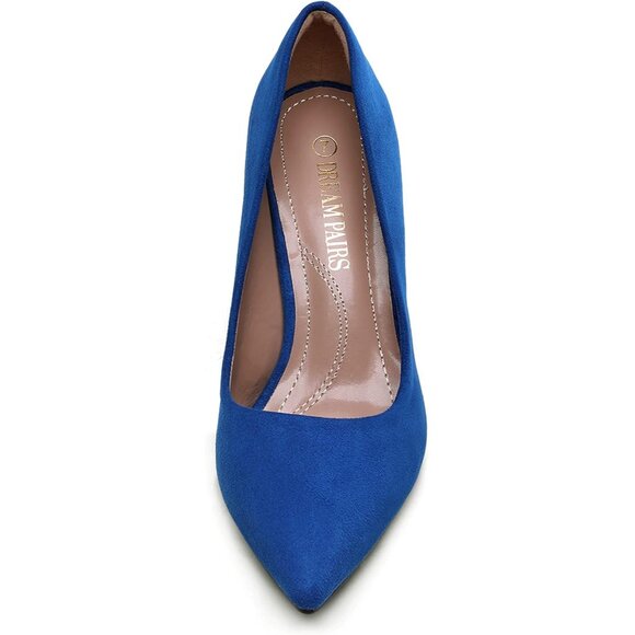 Dream Pair Women Royblue Faux Leather Kucci Pointed Toe High Heel Pumps Shoes - Picture 4 of 8